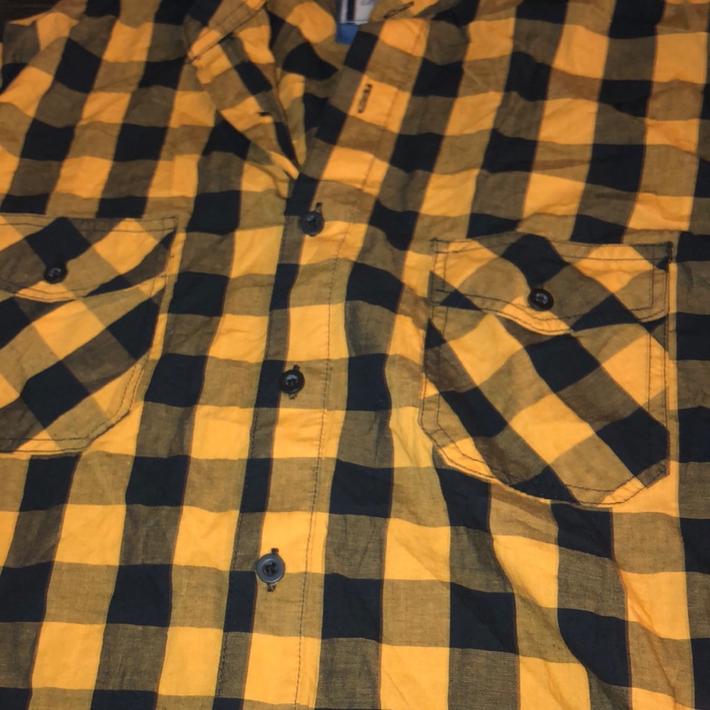 Mustard and Black Checkered Shirt in Large